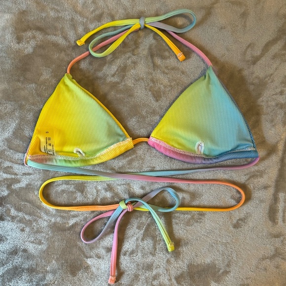 NWOT SHEIN Ombré Rib Triangle Tie Side Bikini - Picture 7 of 11